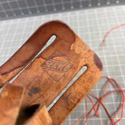 SOLID Brass Plum Bob with Leather Sheath 
