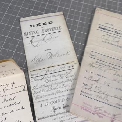 Old Antique Mining Deeds & Tax Deeds,  Early 1900's 