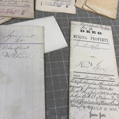 Old Antique Mining Deeds & Tax Deeds,  Early 1900's 