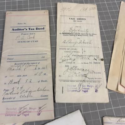 Old Antique Mining Deeds & Tax Deeds,  Early 1900's 