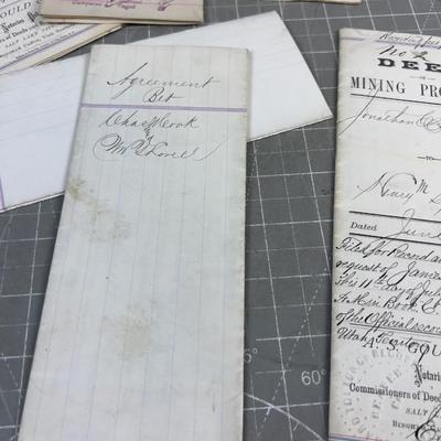 Old Antique Mining Deeds & Tax Deeds,  Early 1900's 