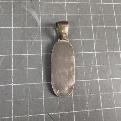 925 CAROLYN POLLACK Pendant , Orange and Green 