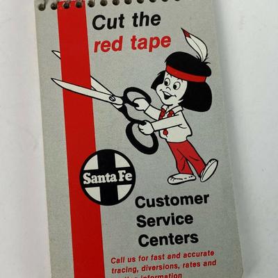 vintage SANTA FE RAILROAD ADVERTISING MEMO PAD 