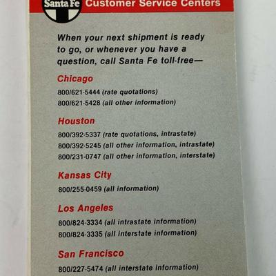 vintage SANTA FE RAILROAD ADVERTISING MEMO PAD 