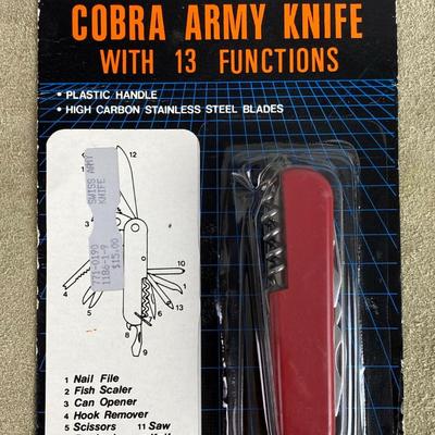 COBRA ARMY UTILITY KNIFE 13 FUNCTIONS MULTI TOOL NOS 