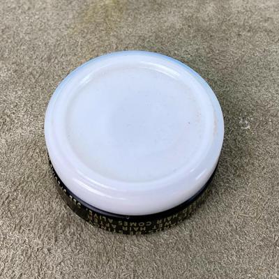 vintage K-Q & LUSTRE TOO HAIR CREME ADVERTISING JAR 