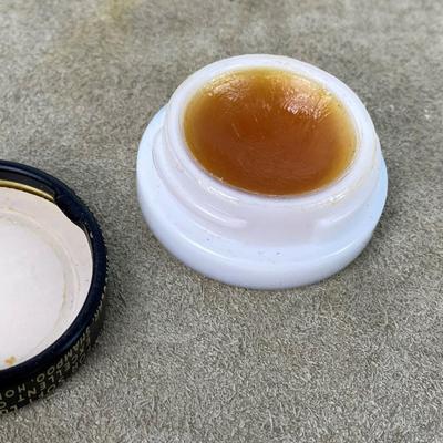 vintage K-Q & LUSTRE TOO HAIR CREME ADVERTISING JAR 