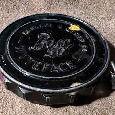 K & E Keuffel & Esser Boss 50' Wyteface Steel Tape Measure