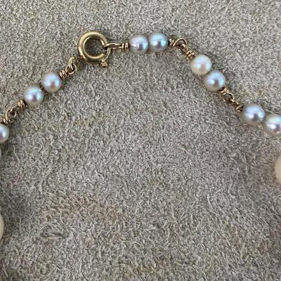 vintage wedding jewelry PEARL & GOLD BRACELET flower girl bridesmaid 