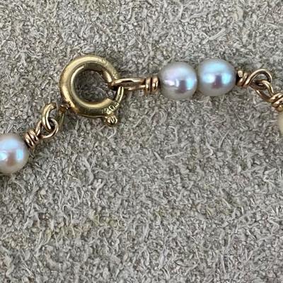 vintage wedding jewelry PEARL & GOLD BRACELET flower girl bridesmaid 