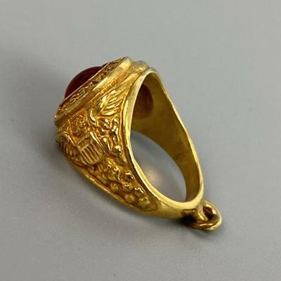 WWII SWEETHEART JEWELRY MINIATURE US ARMY RING PENDANT CHARM 