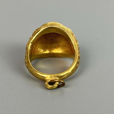 WWII SWEETHEART JEWELRY MINIATURE US ARMY RING PENDANT CHARM 