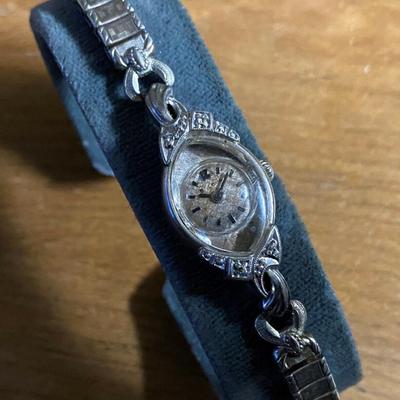 BULOVA 1964 FIRST LADY WATCH 10K RG DIAMOND 17J ANALOG