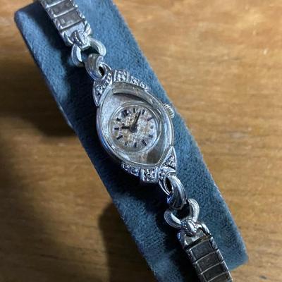 BULOVA 1964 FIRST LADY WATCH 10K RG DIAMOND 17J ANALOG