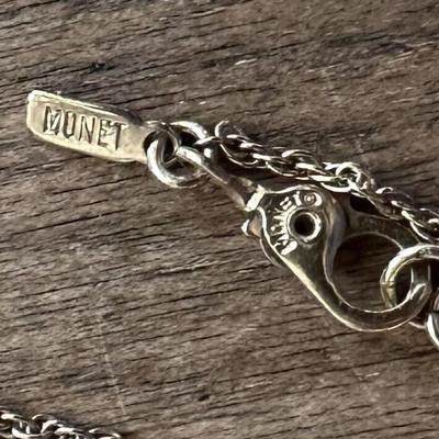 MONET GOLDTONE ROPE CHAIN & FLORAL PENDANT