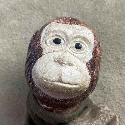 antique COMPOSITE MONKEY HAND PUPPET 