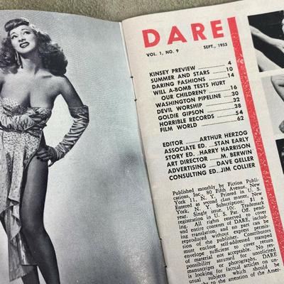 vintage DARE MEN'S INTEREST MAGAZINE SEPT 1953 