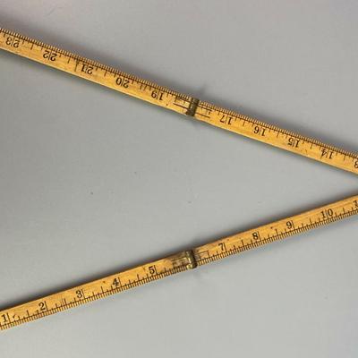 antique LUFKIN No 651 24" FOUR-FOLD BOXWOOD RULE 