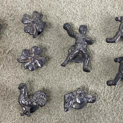 vintage PEWTER LAPEL STUD PIN lot