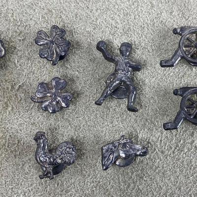 vintage PEWTER LAPEL STUD PIN lot