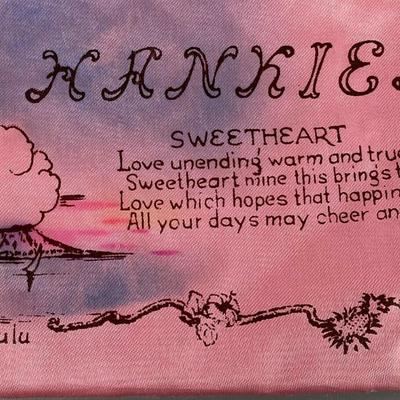 WWII HAWAIIAN SWEETHEART SOUVENIR HANKIE CACHET 