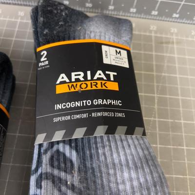 2 Pair Of NEW ARIAT Work Sock, Unisex 
