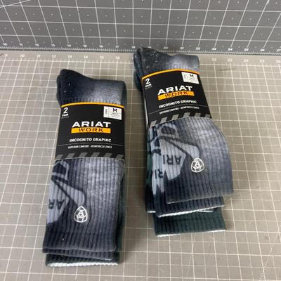 2 Pair Of NEW ARIAT Work Sock, Unisex 