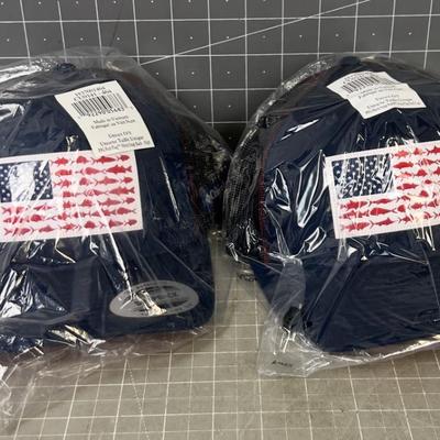 Pair of Columbia Snapback Fish HATS! NEW