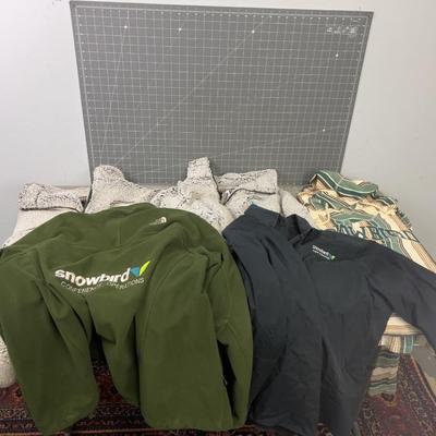 Snowbird Jacket, Fleece Shirt, North Face and A Hippy Pullover