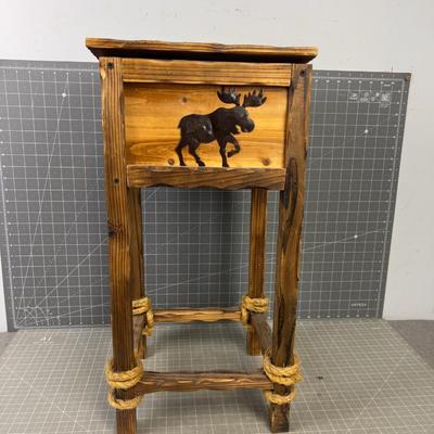 Rustic Small Side Table with A Hide A Way Box 