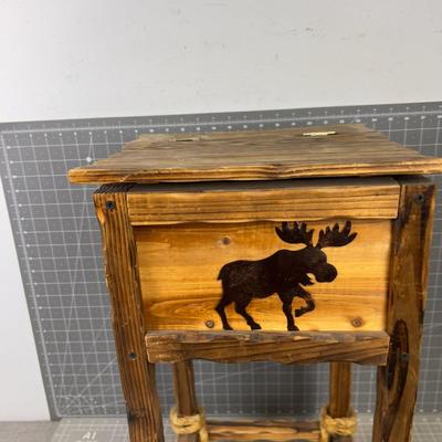 Rustic Small Side Table with A Hide A Way Box 