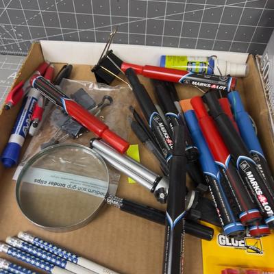 Office Envelopes, Pencils, Markers, Pens