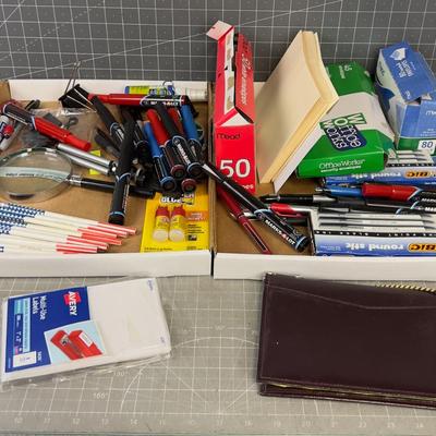 Office Envelopes, Pencils, Markers, Pens