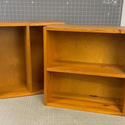 2- PINE Shelves, Vintage 