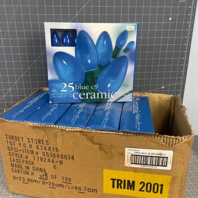 6 Boxes of NEW BLUE Christmas Lights
