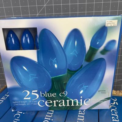 6 Boxes of NEW BLUE Christmas Lights