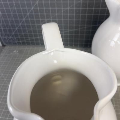 2 White Large PITCHERS 