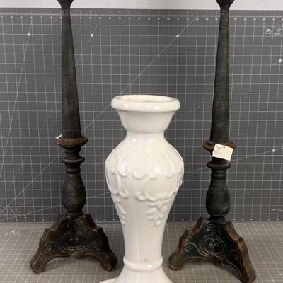 3 LARGE Candle Holders Statement Pieces 