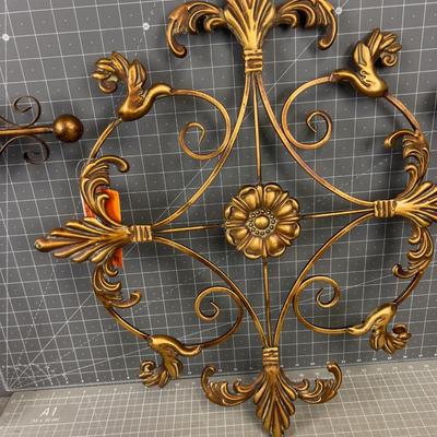 2 Decorative Crosses and Decoration, (3) All Metal 