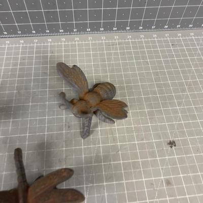 Cast Iron Bugs; Dragonfly, Bee & Butterfly