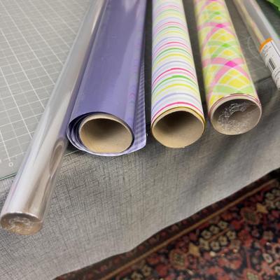 Lot of Present Materials: Cards, Wrap & Ribbon