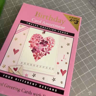 Lot of Present Materials: Cards, Wrap & Ribbon