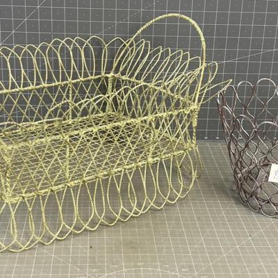 Wire Baskets (2) New 
