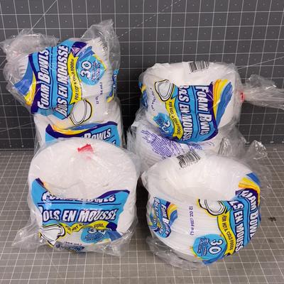 6 Packages of Foam Bowls, 30 Count Each 
