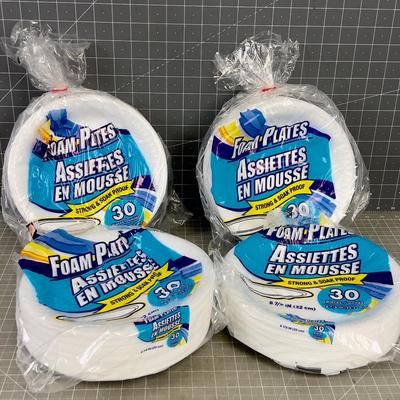 4 Packages of Foam Plates 9" , 30 Count Each 