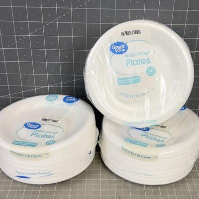3 Packages of Foam 7" Desert Plates 50 Count each