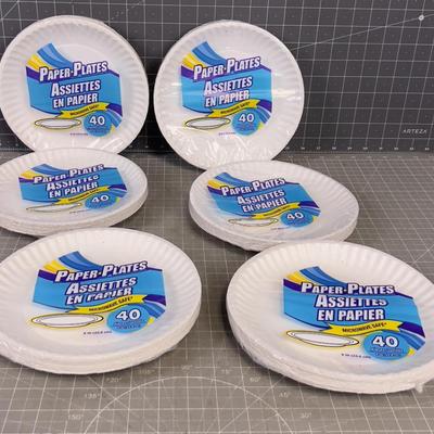 6 Packages, of 9" Paper Plates 40 Count! 