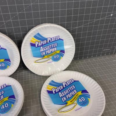 6 Packages, of 9" Paper Plates 40 Count! 