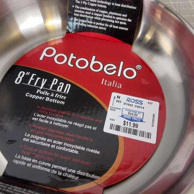 PORTOBELLO Stainless Copper Base NEW 8" Fry Pan 