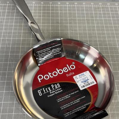 PORTOBELLO Stainless Copper Base NEW 8" Fry Pan 